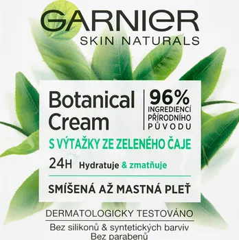 Pleťový krém Garnier Skin Naturals Botanical krém s výtažky ze zeleného čaje 50 ml