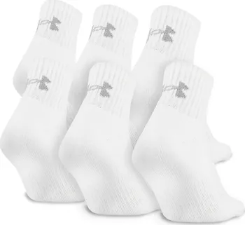 Pánské ponožky Under Armour Charged Cotton 2.0 Quarter Socks 6-pack bílé
