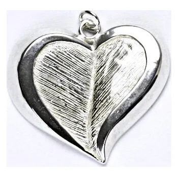 Přívěsek Stříbrný přívěsek, srdce, přívěšek ze stříbra, P 273