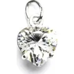 Zlatý přívěsek srdce ,bílé i žluté zlato , čirý zirkon - P 1508 (zirkon 8x8 mm)