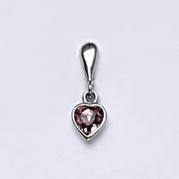 Přívěsek Stříbrný přívěšek srdíček, Swarovski krystal Light ametyst - P 1315/22 (Swarovski krystal 6x6 mm)