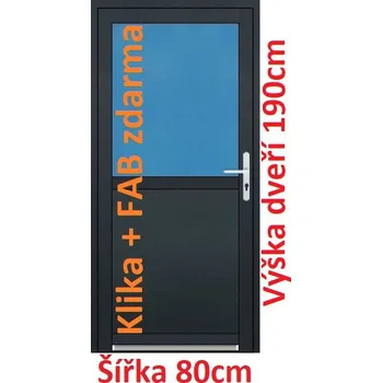 Vchodové dveře Vchodové plastové dveře Soft 1/2 sklo 80x190 cm - Akce!
