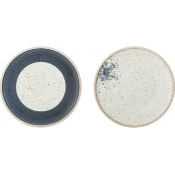 Talíř Bloomingville Talíř Hazel S modrým pruhem