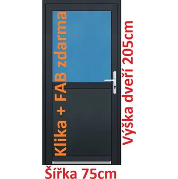 Vchodové dveře Vchodové plastové dveře Soft 1/2 sklo 75x205 cm - Akce!