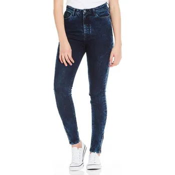 Dámské džíny BENCH kalhoty - High Rise Random Blue Blue Mid Worn (DW1027) velikost: 27