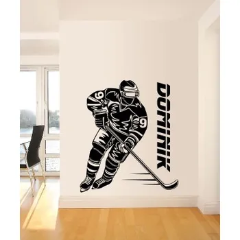 Samolepící dekorace Samolepka na zeď Hokejista se jménem (dekorace na zeď)