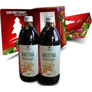 Přírodní produkt EkoMedica Czech Rakytník 100% šťáva, 2x 500 ml