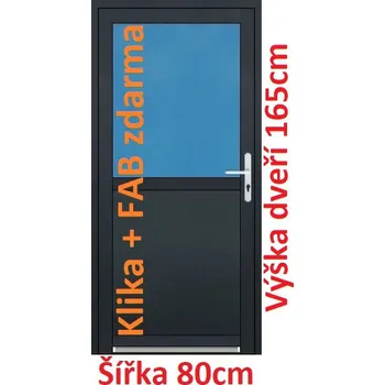 Vchodové dveře Vchodové plastové dveře Soft 1/2 sklo 80x165 cm - Akce!