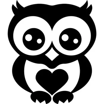 Samolepicí dekorace na vozidlo Samolepka sovička se srdíčkem na auto a motorku, tuning nálepka (25169)