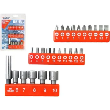 Bit Sada bitů a hlavic 26ks 1/4" Extol Premium 8819620