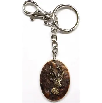 Přívěsek Klíčenka ZUBÍČEK parohová ovál motiv - srnec