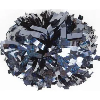 Úložný box Holografický POMPON CRYSTAL jednobarevný + vak na pompony ZDARMA ke každému páru - ČERNÝ / 30 cm