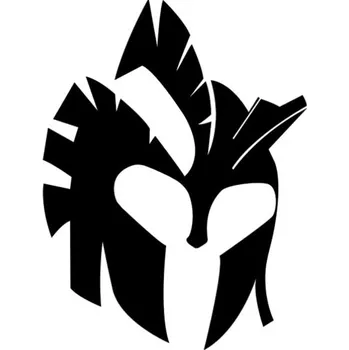 Samolepicí dekorace na vozidlo Samolepka sparťan přilba na auto a motorku, tuning nálepka (3871)