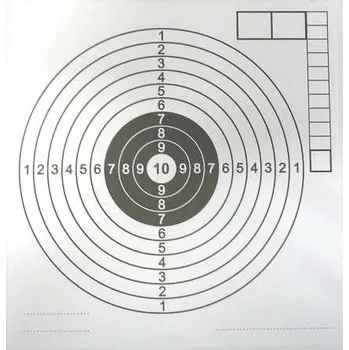 Terč na sportovní střelbu Vzduchovkový terč, tvrdý papír, 14x14 100 ks