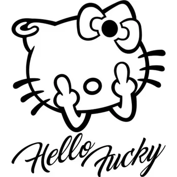 Samolepicí dekorace na vozidlo Samolepka Hello Fucky na auto a motorku, tuning nálepka (1544)