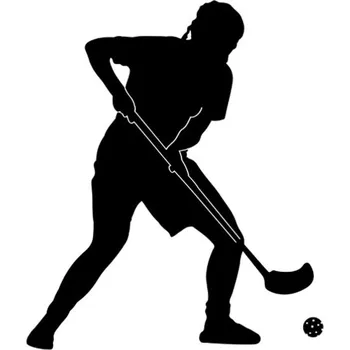 Samolepicí dekorace na vozidlo Samolepka silueta florbal na auto a motorku, tuning nálepka (3816)