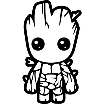 Samolepicí dekorace na vozidlo Samolepka baby Groot na auto a motorku, tuning nálepka (2920)