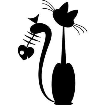 Samolepicí dekorace na vozidlo Samolepka hladová kočka na auto a motorku, tuning nálepka (2443)