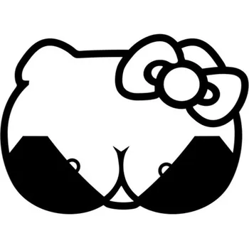 Samolepicí dekorace na vozidlo Samolepka Hello Titty na auto a motorku, tuning nálepka (2107)