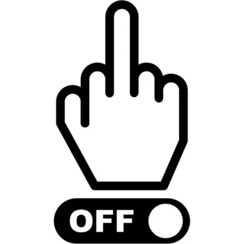 Samolepicí dekorace na vozidlo Samolepka fuck off na auto a motorku, tuning nálepka (2321)