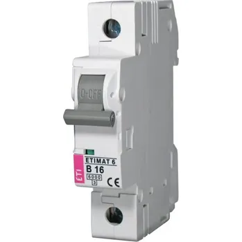 Jistič ETI POLAM Jistič 230/400VAC Ijmen: 16A Póly: 1 DIN Průběh: B 6kA IP20