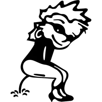 Samolepicí dekorace na vozidlo Samolepka čůrající badgirl na auto a motorku, tuning nálepka (4128)