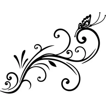 Samolepicí dekorace na vozidlo Samolepka motýl květina na auto a motorku, tuning nálepka (2177)