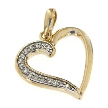 Přívěsek Zlatnictví U Kostela Zlatý přívěsek srdíčko se zirkony 0416 293289488