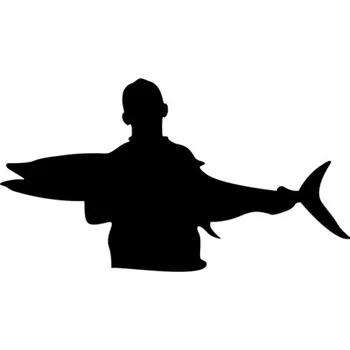 Samolepicí dekorace na vozidlo Samolepka silueta rybář na auto a motorku, tuning nálepka (4815)