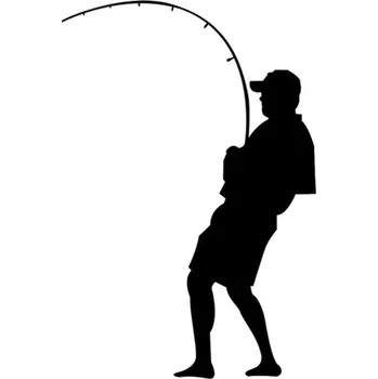 Samolepicí dekorace na vozidlo Samolepka silueta rybář na auto a motorku, tuning nálepka (3303)