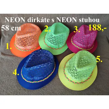Klobouk NEON DÍRKATÝ S NEON STUHOU - 4