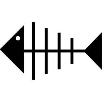 Samolepicí dekorace na vozidlo Samolepka rybí kostra na auto a motorku, tuning nálepka (3023)