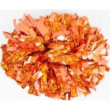 Úložný box Holografický POMPON CRYSTAL jednobarevný + vak na pompony ZDARMA ke každému páru - ORANŽOVÝ / 30 cm