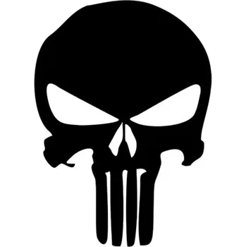 Samolepicí dekorace na vozidlo Samolepka punisher lebka na auto a motorku, tuning nálepka (3431)