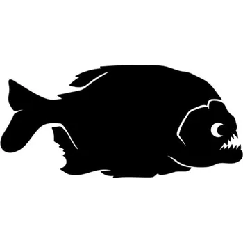 Samolepicí dekorace na vozidlo Samolepka piraňa na auto a motorku, tuning nálepka (1541)