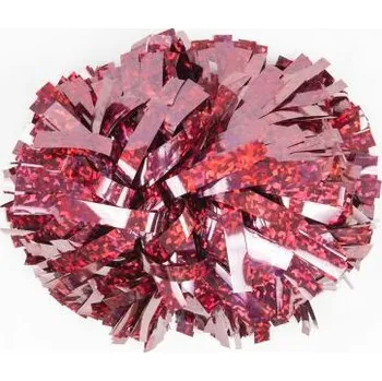 Úložný box Holografický POMPON CRYSTAL jednobarevný + vak na pompony ZDARMA ke každému páru - MAROON / 30 cm