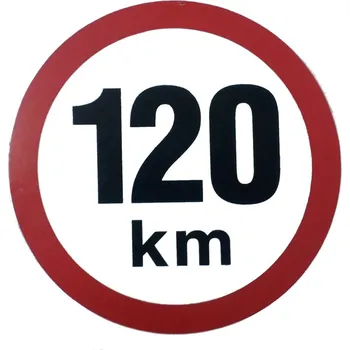 Samolepicí dekorace na vozidlo Nálepka omezená rychlost 120 Km ø 190 mm reflexní