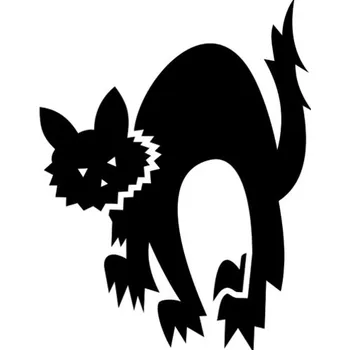 Samolepicí dekorace na vozidlo Samolepka naježená kočka na auto a motorku, tuning nálepka (3975)