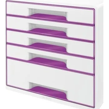 Leitz wow, zásuvkový box 5 zásuvek purpurový 52142062