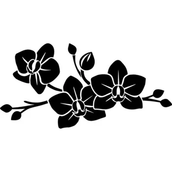 Samolepicí dekorace na vozidlo Samolepka orchidea na auto a motorku, tuning nálepka (2453)