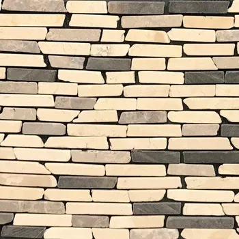 Obklad Přírodní mozaika EUROSTONE MARMORMIX BLACK-GREY-WHITE 30,5 x 30,5 cm /53827/