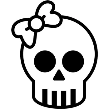 Samolepicí dekorace na vozidlo Samolepka lebka s mašlí na auto a motorku, tuning nálepka (2742)