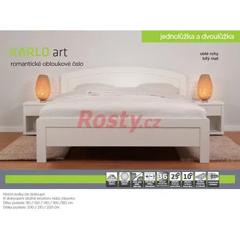 Postel BMB POSTEL Z MASIVU KARLO ART BUK 140x200cm oblé rohy