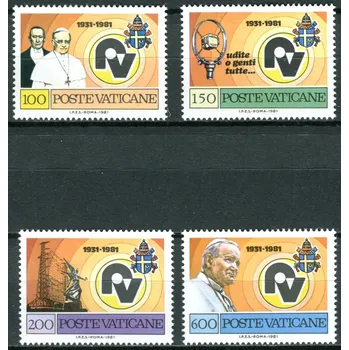 Poštovní známka (1981) MiNr. 779 - 782 ** - Vatikán - 50 let Vatikánského rozhlasu