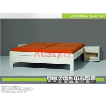 Ložnice BMB POSTEL KARLO S NÍZKÝM ČELEM DUB 160x200cm ROVNÉ ROHY