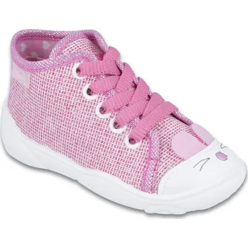 Dívčí tenisky Tenisky plátěnky kecky Befado Maxi 218P060 růžové se zvířátkem velikost: 25