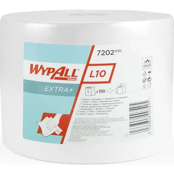 Utěrka Jednovrstvá papírová utěrka v roli WYPALL L10 EXTRA+ s technologií AIRFLEX pro běžné stírání a čištění v bílé barvě s útržky o rozměrech 235 x 380 mm. V balení je 1 role s 1000 útržky.