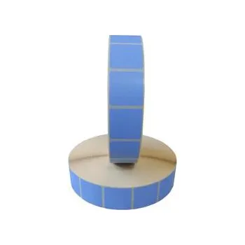 Speciální papír Etikety na kotouči 25x25mm, modrá Celoplošně modré, samolepící papírové etikety na kotouči.
