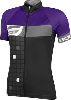 cyklistický dres Force Square s krátkým rukávem W černý/fialový
