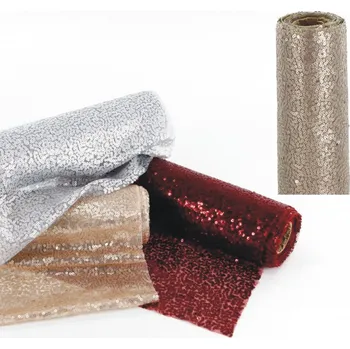 Svatební dekorace Tyl jemný s flitry - latté - 30cm - 150 cm